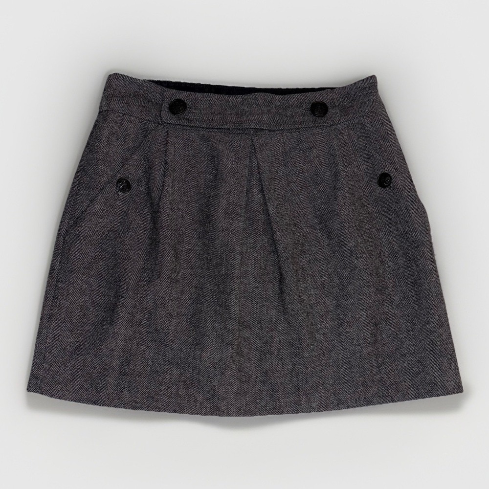 5/25 Banana Republic Herringbone Wool Blend Short Career Skirt Women's Size 4